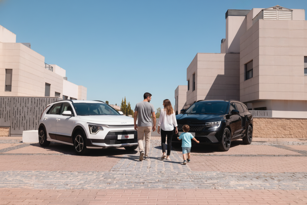 familia con suscripcion de coche